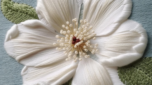 Delikatny haft kwiatowy